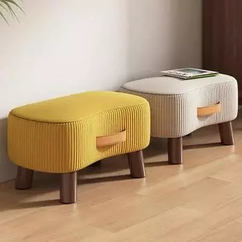 Пуфики для крыльца Маленький табурет Простой табурет для обуви Гостиная Диван Подставка для ног Журнальный столик Маленькие табуреты Мягкий маленький стул Домашние табуреты армия зеленый