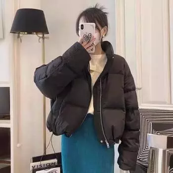 Пуфы с той же одеждой из хлопка, женская зимняя одежда, маленькие люди, новые короткие свободные куртки из хлопка, куртки-хлеб, куртки M белый