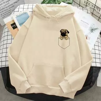 Толстовки с капюшоном Pug женские потовые y2k harajuku hoddies женская уличная одежда рубашка с капюшоном S