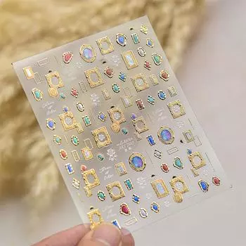 Пуговица Тряпка Цветочный Принт Цветок Маленькая Наклейка Мультфильм Сделай Сам Украшения Для Ногтей Наклейки Самоклеящиеся Рельефные Наклейки Для Ногтей Подарки A2