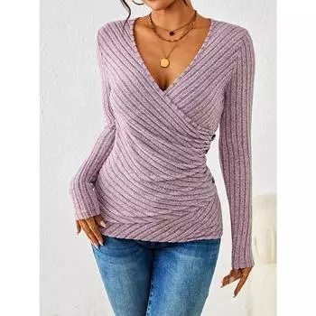 Пуговица V-образный вырез Вязаный женский свитер Пуловеры Осень Зима Базовые женские свитера Fit Мягкие теплые топы S чёрный