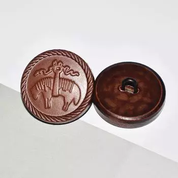 Пуговицы для пальто, Пуговицы из натуральной кожи, Пуговицы из коровьей кожи первого слоя, Модные пуговицы для тренча, Кожаные пуговицы для пальто, Декоративные пуговицы с тотемом для пальто YR totem leather button 24L = 15mm