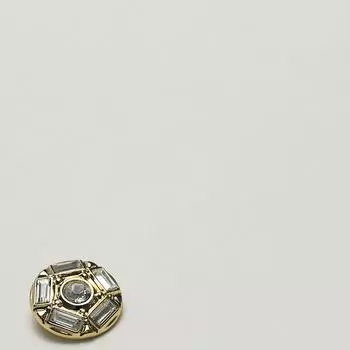 Пуговицы для твидового пальто Универсальные двухсторонние нейлоновые декоративные пуговицы для шубы 1 #[Round Diamond Flower Gold] 18mm