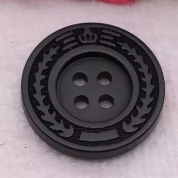 Пуговицы Пальто Пуговицы Шерстяные Пуговицы Свитер Пуговицы Куртки Круглые Черные Пуговицы Костюма Мужские И Женские Пуговицы Тренча Брючные Пуговицы 24L = 15.0MM * Black Changhua [Wheat Flower]