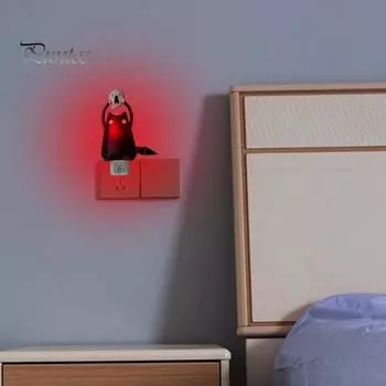 Пухлый кот держит лампу-призрак, статую призрака котенка на Хэллоуин, светодиодный ночник, причудливый настенный декор для освещения спальни на Хэллоуин EU Cat