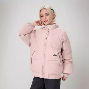 Пуховая хлопковая одежда женская универсальная стоячая воротник хлебная одежда 2024 зимняя свободная теплая куртка прилив S розовый