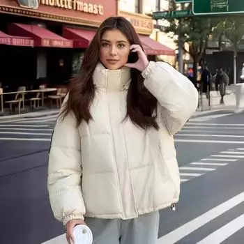 Пуховая хлопковая одежда женская утолщенная маленькая хлебная одежда новое зимнее свободное пальто S