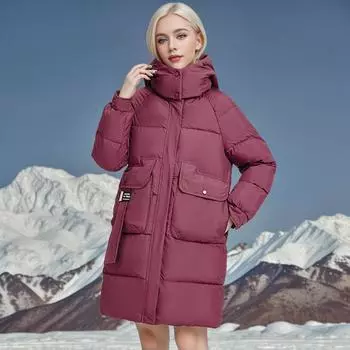 пуховая хлопковая одежда женские шапки средней и длинной длины тонкие и утолщенные хлопковые куртки S recommends 80-55kg