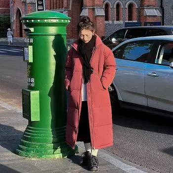 Пуховая хлопковая подкладка для женщин, длинные фасоны выше колена до ступней, голая зимняя новая утолщенная высококачественная художественная тестовая куртка D S хаки