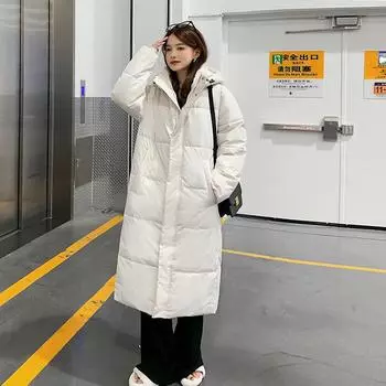 Пуховая хлопковая подкладка женская средняя и длинная выше колена 2024 зима свободные китайские оперные хлопковые подкладки куртки утолщенные хлопковые подкладки S чёрный