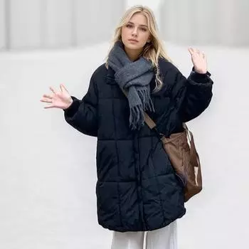 Пуховая хлопковая подстежка, женские зимние двухслойные хлопковые куртки, утолщенные Тондэмун, женские средние и длинные модели S серый