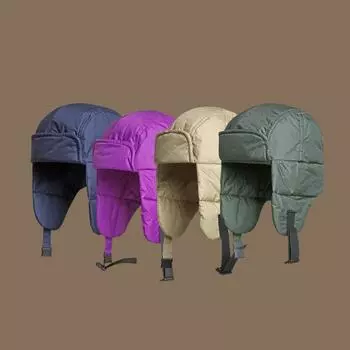 Пуховая хлопковая шапка Lei Feng для мужчин и женщин, зимняя теплая для езды на велосипеде, холодная, пилотская шапка-ушанка прилив M56-58cm тёмно-синий