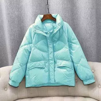 Пуховая хлопковая стеганая одежда, женская зимняя новая куртка, свободная модная теплая куртка в иностранном стиле L бежевый