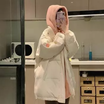 Пуховая хлопковая утепленная одежда для женщин, зимняя утолщенная, модная зимняя одежда 2024 года, новые студенческие поддельные двухкомпонентные куртки с хлопковой подкладкой S