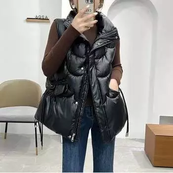 Пуховая хлопковая женская одежда, новая версия, свободная модная корейская тонкая модная женская рабочая одежда M чёрный