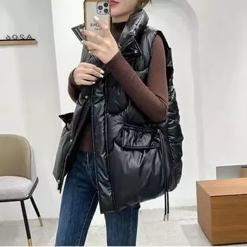Пуховая хлопковая женская одежда, новая версия, свободная модная корейская тонкая модная женская рабочая одежда M чёрный