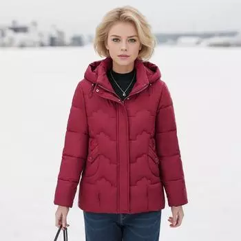 Пуховая одежда для женщин среднего и пожилого возраста, короткая модная одежда высокого класса, утолщенная теплая куртка с капюшоном XL синий