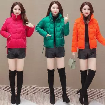 пуховая одежда короткая пуховая одежда легкая и тонкая воротник-стойка иностранный стиль тонкая и тонкая корейская версия теплая и удобная куртка S recommends less than 50kg оранжевый