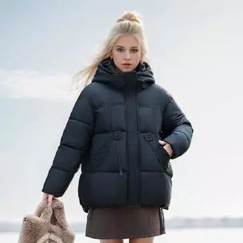 Пуховая одежда женская короткая модная одежда высокого класса простая куртка высокого класса S кирпич красный