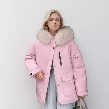Пуховая одежда женские средние и длинные куртки женские осенние и зимние элитные куртки свободные и утепленные M белый