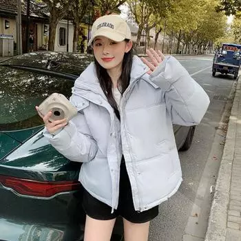 Пуховая стеганая одежда женская новая стеганая куртка зимняя корейская версия свободная одежда для хлеба маленькая стеганая одежда утолщенная S recommends 55kg or less