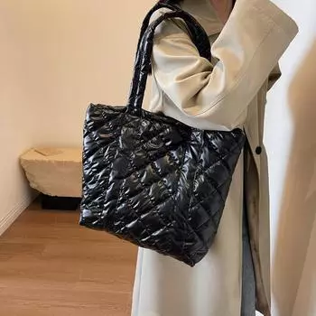 Пуховая сумка большой емкости, женская сумка, сумка на плечо, подмышки, портативная большая сумка