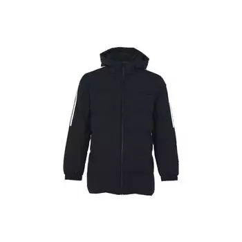 Пуховик Anta в полоску с принтом и молнией с капюшоном, мужская верхняя одежда, черный 152317910-2 XL