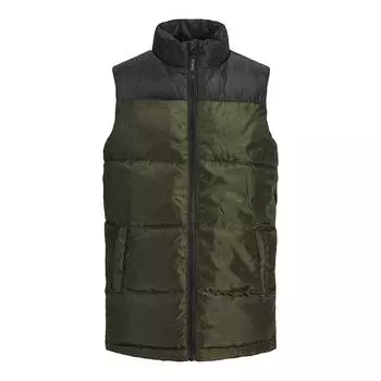 Пуховик без рукавов цвета хаки и черного цвета для мальчика Kids JACK & JONES 12 ans хаки