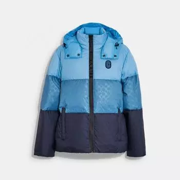 Пуховик Coach с цветными блоками