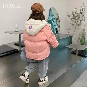 Пуховик для девочек с тремя защитными свойствами, стильное зимнее детское утепленное пальто из белого утиного пуха 90cm розовый