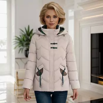 Пуховик для мамы для женщин, модная вышитая куртка в китайском стиле, утепленная куртка XL