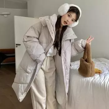 Пуховик для женщин, новая шляпа, повседневная длинная до колена, свободная и тонкая утолщенная куртка, внешняя M