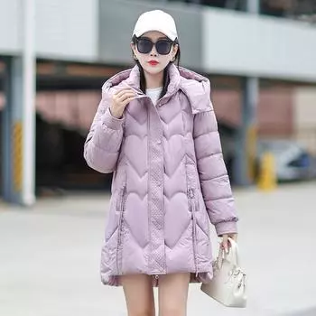 Пуховик для женщин, свободная куртка, новая зимняя куртка 2023 года, куртка L чёрный