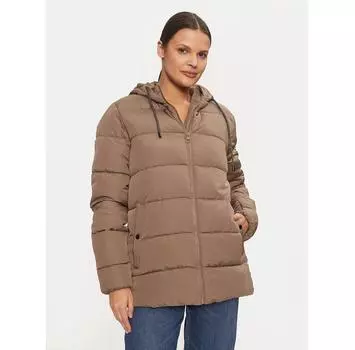 Пуховик Fransa Mabelle 20613793 коричневый Regular Fit S