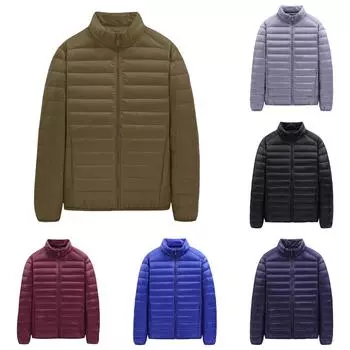 Пуховик из хлопка, легкий и тонкий свободный большой повседневный пуховик с воротником-стойкой XXL