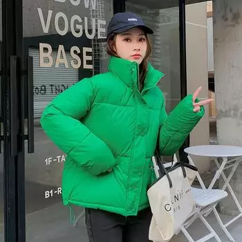 Пуховик из хлопка, новая женская осенне-зимняя маленькая утолщенная хлопковая куртка M белый