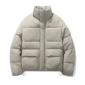 Пуховик из хлопка, женская зимняя куртка, новая корейская версия, свободная студенческая куртка, короткая хлопковая куртка M чёрный