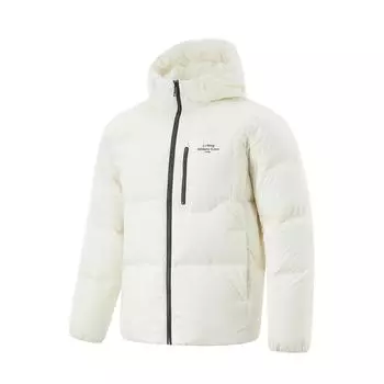 Пуховик Li Ning Hot Pot с капюшоном и застежкой-молнией, удобный, легко чистится, универсальный, повседневный, устойчивый к холоду, короткий зимний пуховик AYMU259-7 S