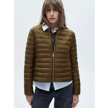 Пуховик Mango Blandi 77015636 коричневый Regular Fit M