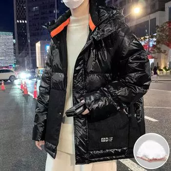 Пуховик мужская зимняя одежда новый модный бренд блестящий короткий стиль модная осенне-зимняя утолщенная куртка универсальная мужская одежда M