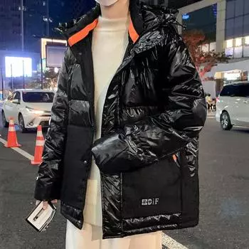 Пуховик мужская зимняя одежда новый модный бренд блестящий короткий стиль модная осенне-зимняя утолщенная куртка универсальная мужская одежда M