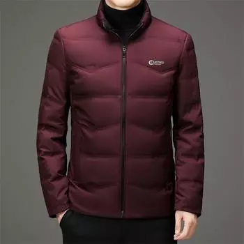 Пуховик мужской для молодежи и среднего возраста с воротником-стойкой, корейская версия, облегающий, повседневный, антибактериальный, теплый, куртка M