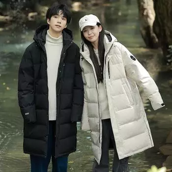 Пуховик мужской и женский длинный модный новый утолщенный теплый ветрозащитный пиджак S
