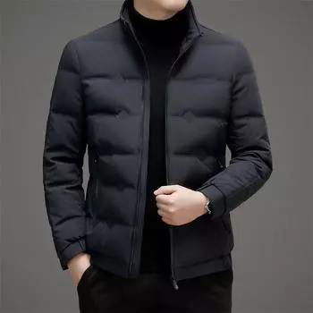 Пуховик мужской короткий стиль новый зимний утолщенный и теплый мужской повседневный модный стоячий воротник утиный пуховик M