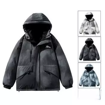 Пуховик мужской новый зимний с капюшоном многоцветный универсальный теплый и холодный повседневный модный трендовый воротник-стойка куртка S