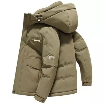 Пуховик мужской новый зимний утепленный утепленный и теплый куртка для активного отдыха с капюшоном рабочая мужская куртка M