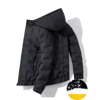 Пуховик мужской осенне-зимний легкий пуховик мужской зимний короткий теплый с капюшоном утолщенный верхняя одежда M