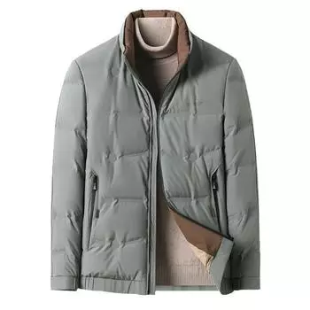 Пуховик мужской осенне-зимний утепленный 90% белый утиный пух теплое пальто мужская куртка с воротником-стойкой мужская одежда M