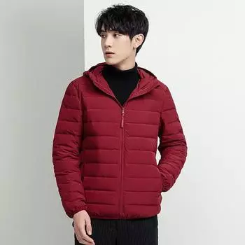 Пуховик мужской постепенно меняющийся глянцевый воротник-стойка короткий тренд красивый утолщенный теплый M серый