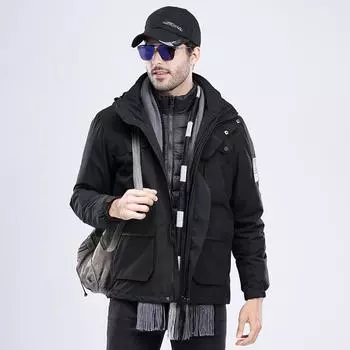 Пуховик мужской пуховик мужской три в одном съемный утепленный костюм зимний альпинистский костюм термокуртка S